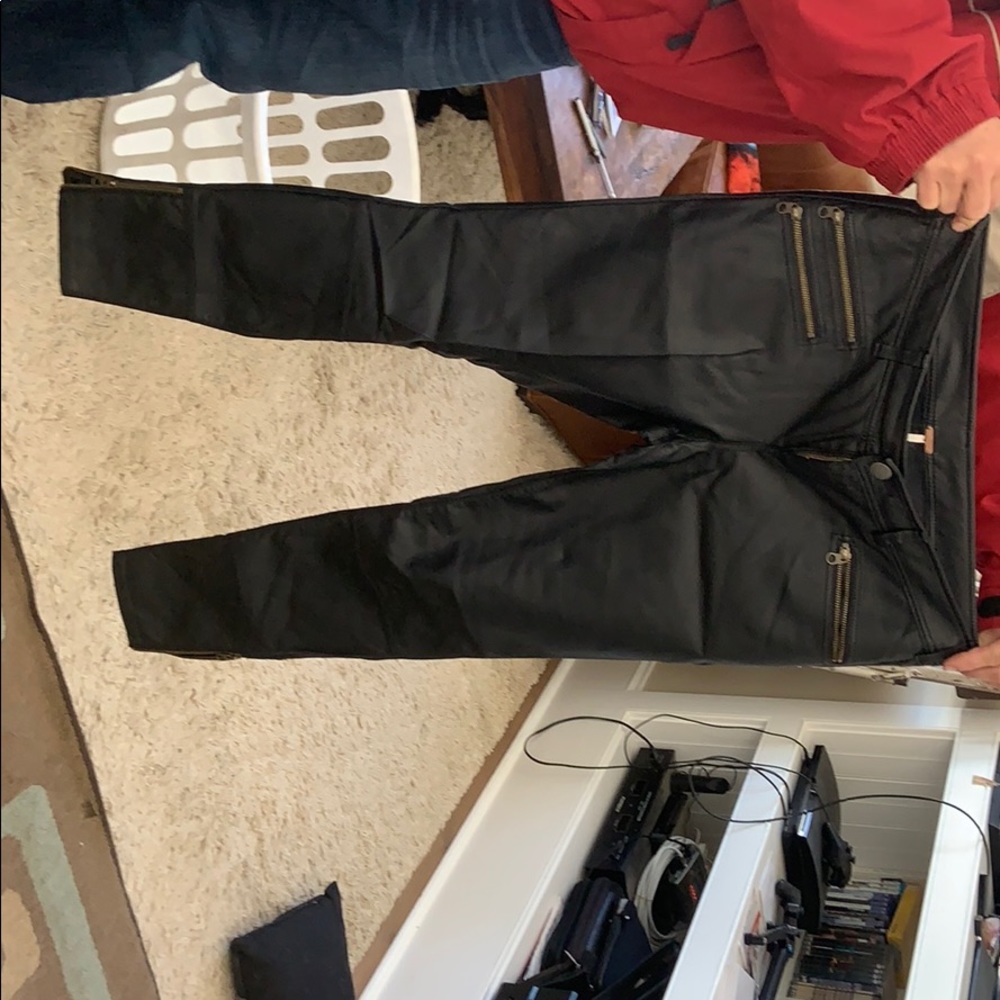Free people biker vegan leather pants size 8
